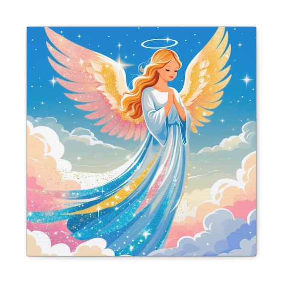 Guardian Angel Canvas Wall Art: Faith Home Decor (14x14)