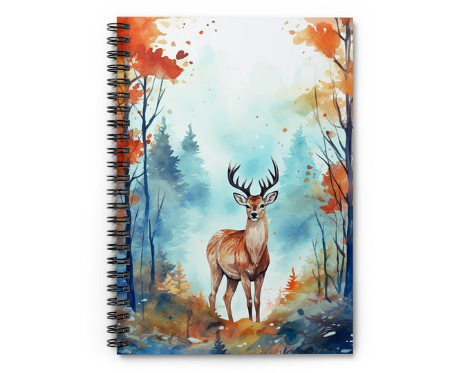 Majestic Forest Spiral Notebook | Ruled Journal | Watercolor Daily Notepad