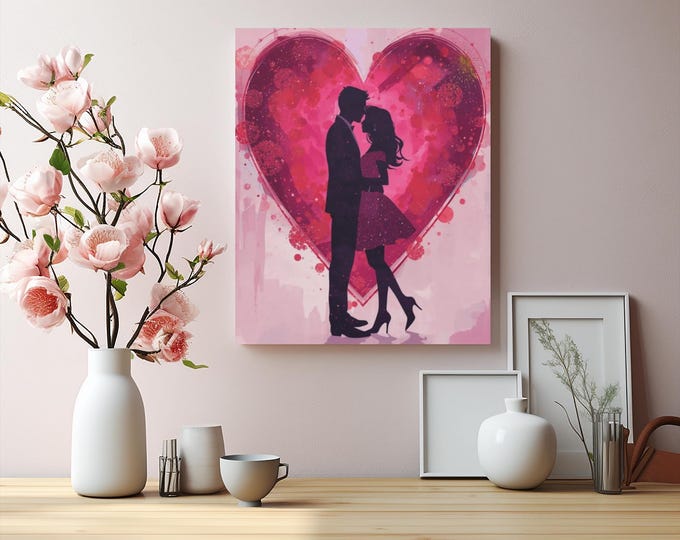 Painted in Love Abstract Matte Canvas Wall Artwork
