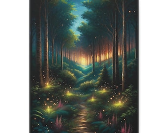 Fairy Dust Forest Canvas Wall Art: Enchanted Nature Decor (16x20 Canvas Only)