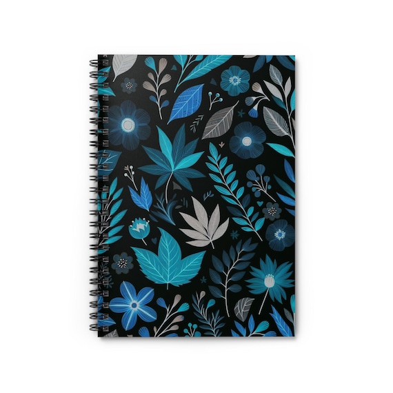 Floral Spiral Notebook: Ruled Pages, Document Pocket, 6"x8"