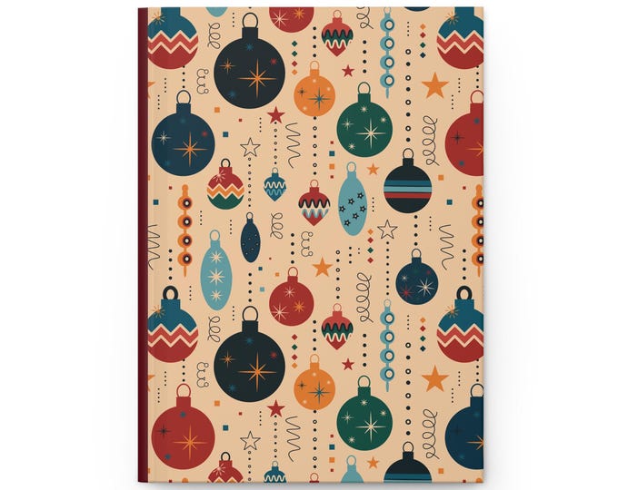 Festive Ornament Hardcover Journal: Holiday Planner, Christmas Scrapbook
