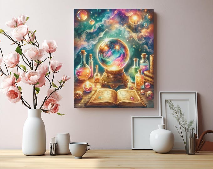 Oracle Obsession Canvas Art: Fantasy Witchcraft Wall Decor (16x20 Canvas Only)