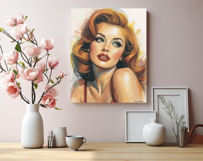Retro Glamour Art: 16x20 Canvas Vintage Hollywood Decor