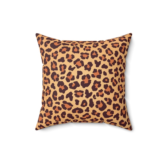 Leopard Print Square Pillow: Stylish Home Decor Accent (16x16)