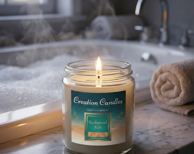 Teakwood Tide Candle | Coconut Apricot Wax Jar 4oz