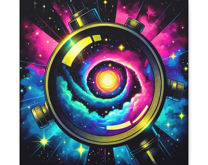 Galaxy Lens Canvas Wall Art: Astronomy Home Decor, 14x14