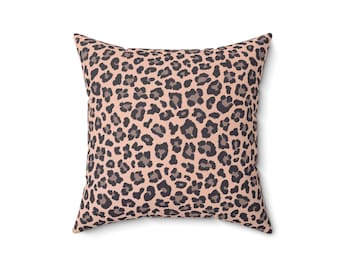 Leopard Print Throw Pillow: Chic Square Cushion, Living Room Decor
