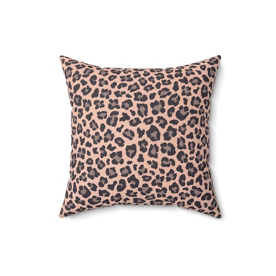 Leopard Print Throw Pillow: Chic Square Cushion, Living Room Decor