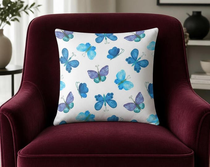 Egyptian Butterflies Throw Pillow: Spun Polyester Couch Pillow