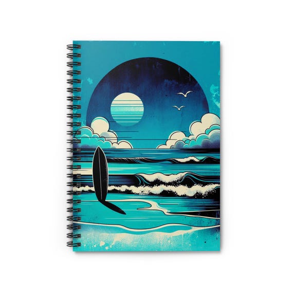 Surf Paradise Spiral Notebook: Ocean Themed Journal, Ruled Pages
