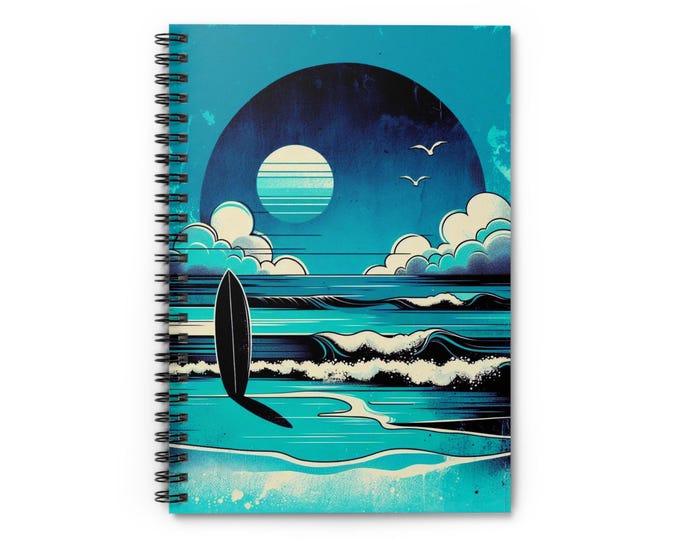 Surf Paradise Spiral Notebook: Ocean Themed Journal, Ruled Pages