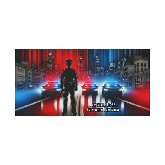 Blue Brotherhood Canvas: Law Enforcement Tribute, Inspirational Home Decor (30x15)