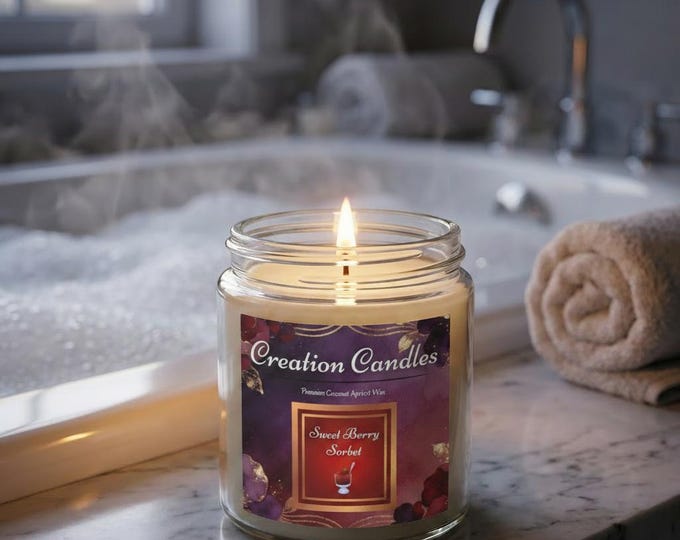 Sweet Berry Sorbet Candle Jar | Coconut Apricot Wax Candle (4oz)