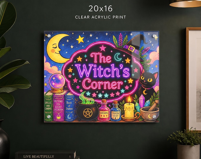 The Witch's Corner Acrylic Print | Witchy Wall Art with French Cleat Hanging