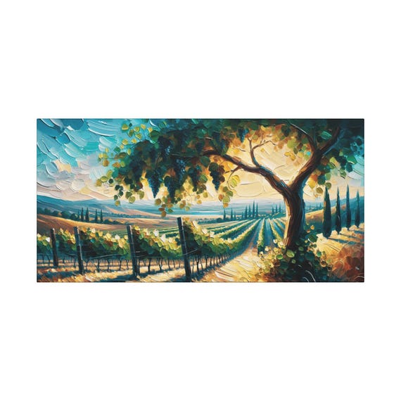 Winchester Vineyard Canvas Wall Art: Rustic Nature-Inspired Decor (30x15)