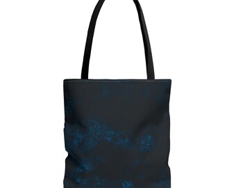 Blue Nebula Print Tote Bag | Galaxy Space Cloud Pattern