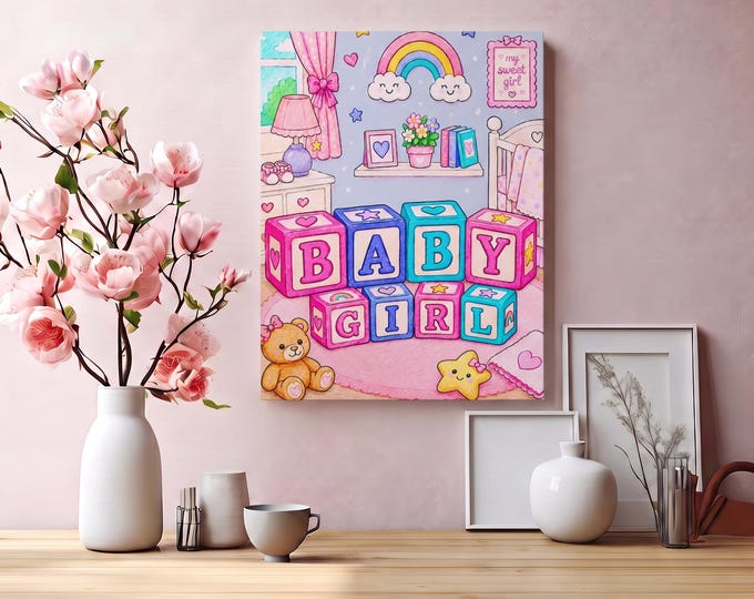Sugar, Spice & Everything Nice Matt Canvas Artwork | ABC Blocks Inspired Nursery Decor