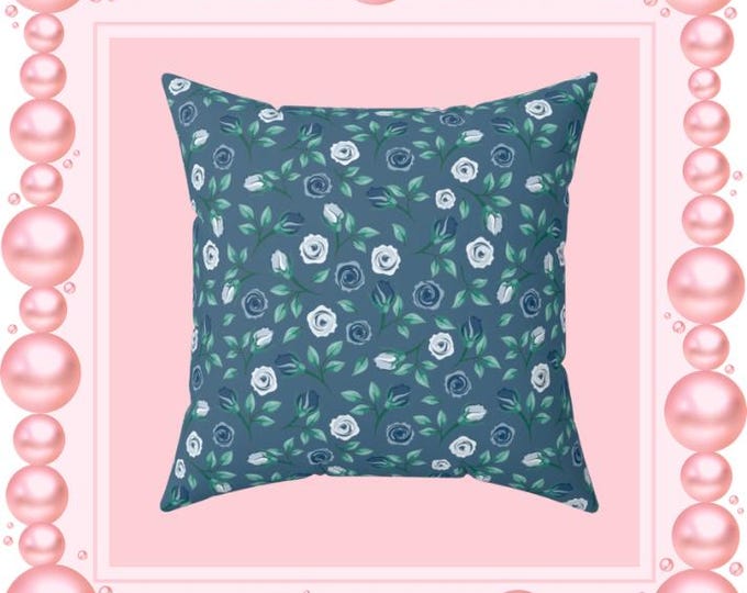 Floral Square Pillow: Modern Home Accent Cushion (16x16)