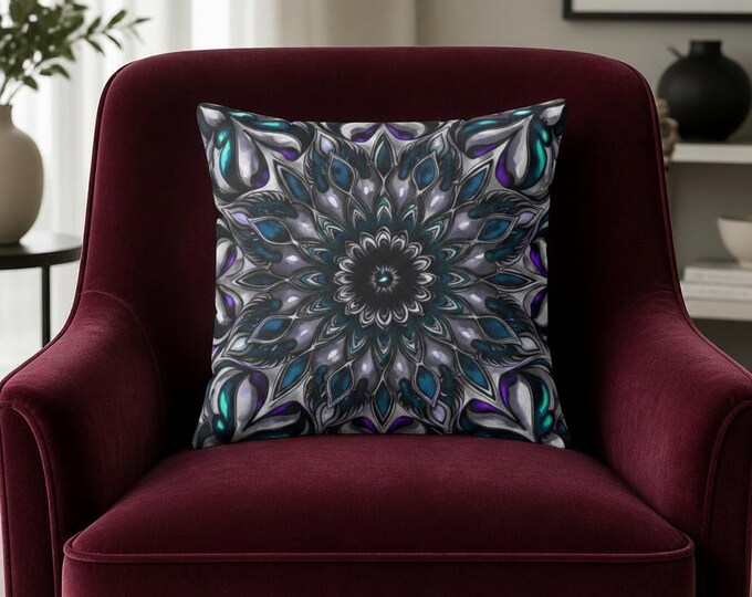 Iron Flame Mandala Pillow: Bohemian Home Decor Accent