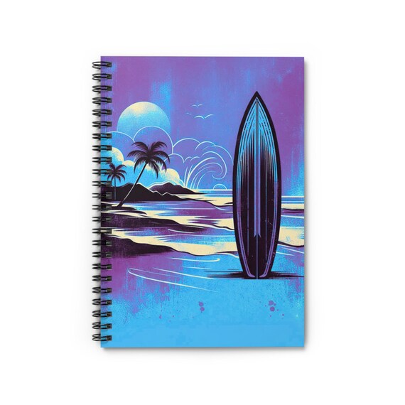 Coastal Surfing Notebook: Beach-Themed Journal, Ruled Pages