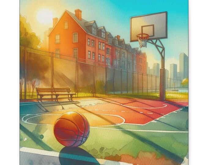 Ground Zero Basketball Canvas Art: Courtside Prismatic Accent