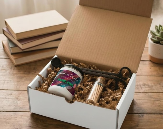 Picnic Pine Candle Set with Matches and Wick Trimmer | Soy Wax Jar