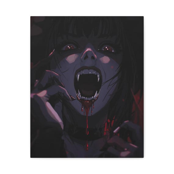 Gothic Vampire Matte Canvas Wall Art: Macabre Halloween Decor
