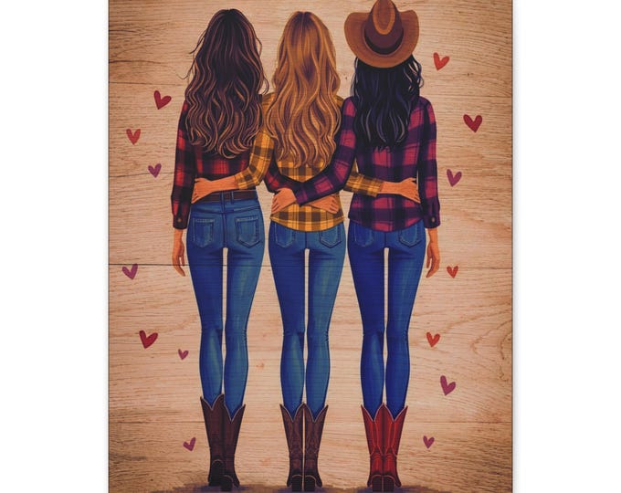 Rodeo Queens Abstract Wall Art Canvas | Matte Stretched Canvas