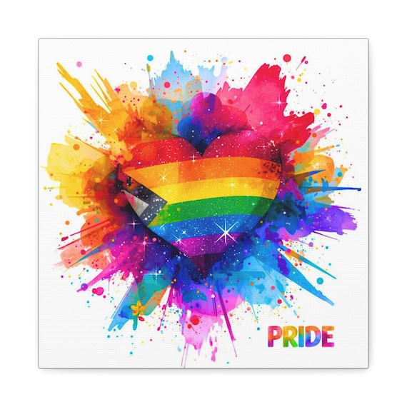 Love Always Wins Canvas Art: Inspirational Home Decor, Pride Inspired (14x14in Canvas Print