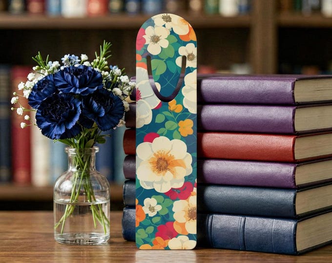 Vintage Floral Aluminum Bookmark | Book Lover Gift