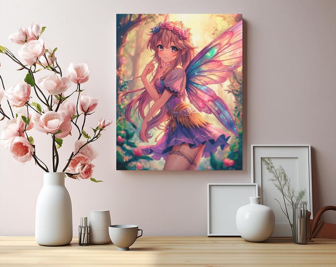 Enchanted Fairy Canvas Art: Trixie Temptress Fantasy Landscape, 16x20