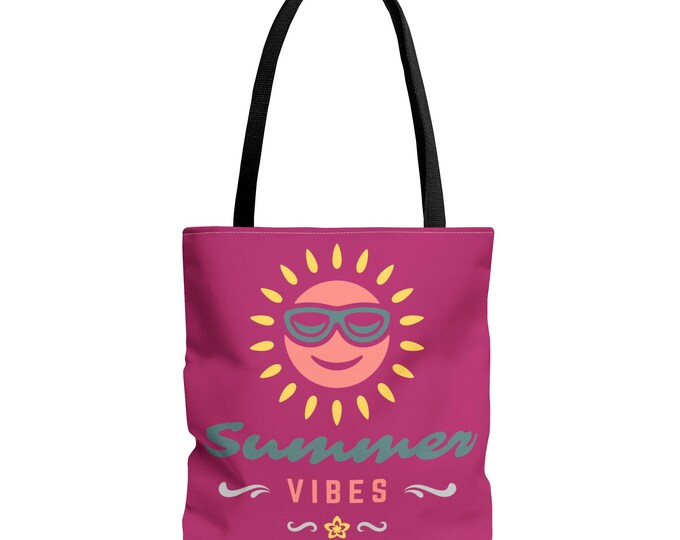 Summer Vibes Sun Graphic Tote Bag