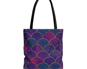 Sunset Scallop Tote Bag: Stylish Eco-Friendly Shopping Handbag