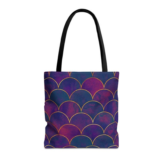 Sunset Scallop Tote Bag: Stylish Eco-Friendly Shopping Handbag