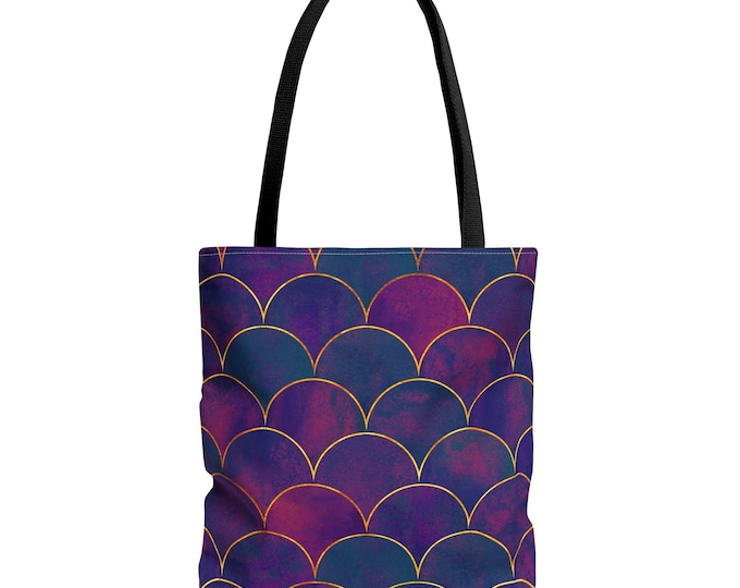 Sunset Scallop Tote Bag: Stylish Eco-Friendly Shopping Handbag