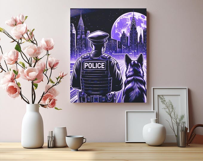 Police K-9 Canvas Wall Art: Law Enforcement Gift, Brotherhood Inspired