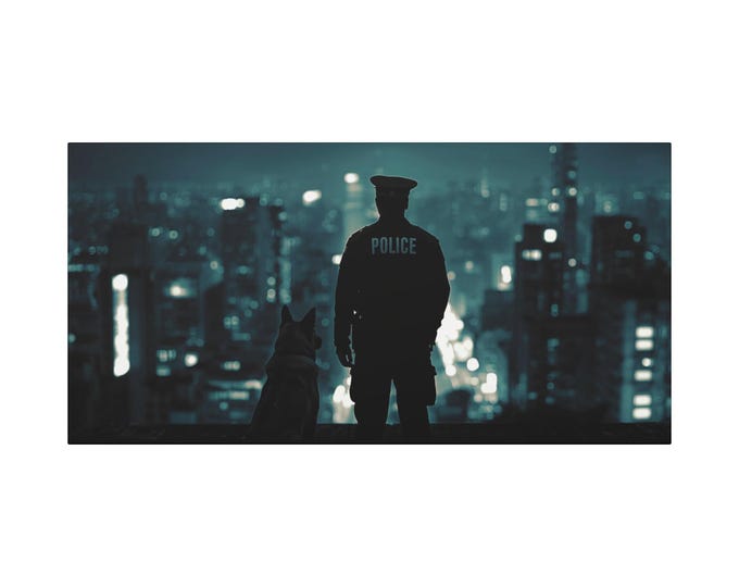 Officer & K9 Canvas: Law Enforcement Appreciation Wall Art
