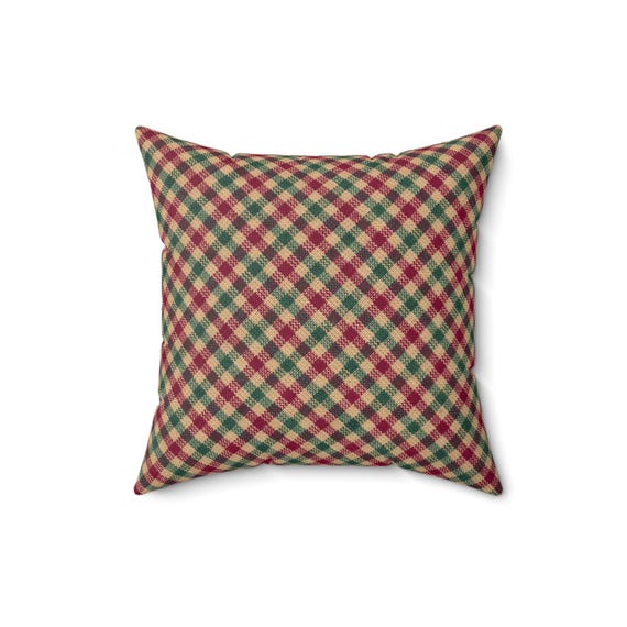 Plaid Throw Pillow: Spun Polyester Decorative Cushion (16x16)