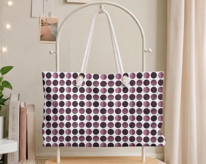 Mulberry Shade Weekender Bag | Plum Polka Dot Tote