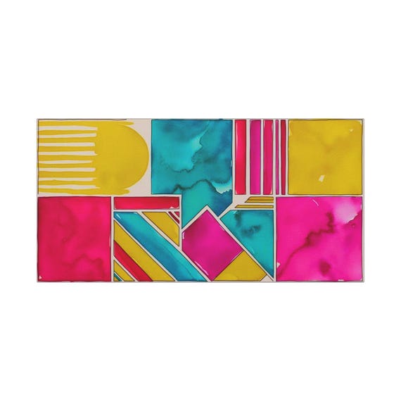 Geometric Abstract Canvas Wall Art: Vibrant Color Flash, Modern Home Decor