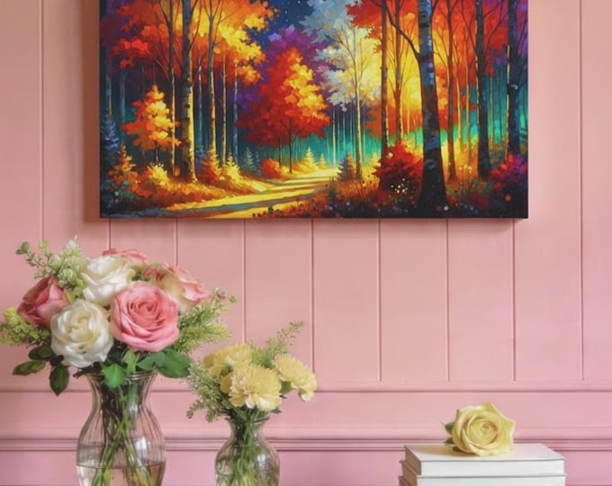 Autumn Harvest Canvas Wall Art: Thanksgiving Home Decor (30x15in Canvas Only