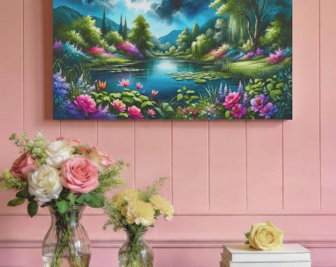 Floral Canvas Wall Art: Nature-Inspired Home Decor (30x15)