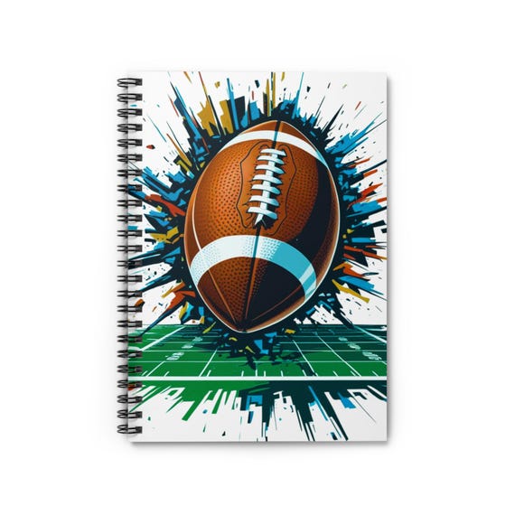 Football Notebook: Strong Graphic Design, Ruled Pages