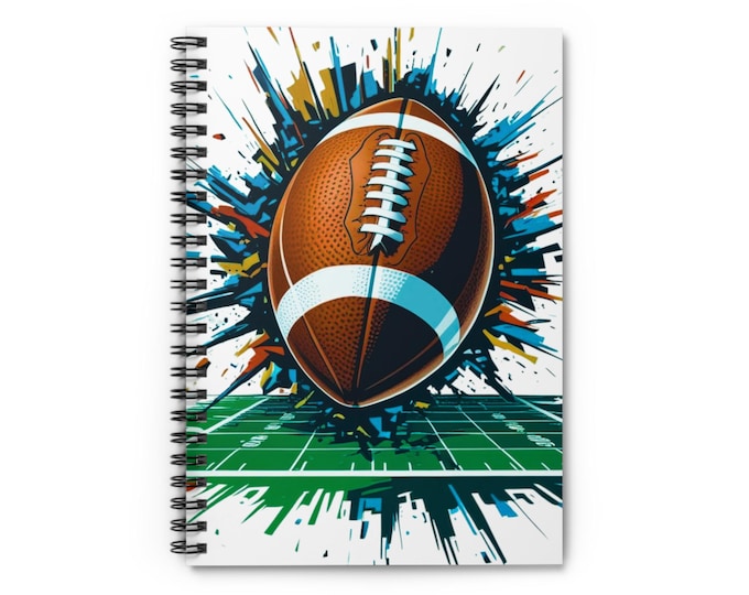 Football Notebook: Strong Graphic Design, Ruled Pages
