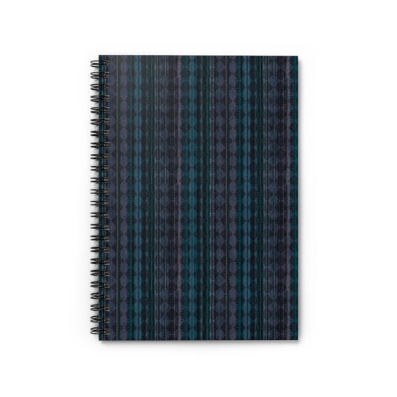 Spiral Bound Notebook: Ruled Lines, Curve Design - 6x8 in