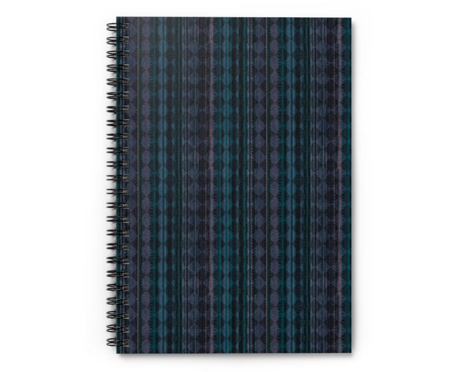 Spiral Bound Notebook: Ruled Lines, Curve Design - 6x8 in