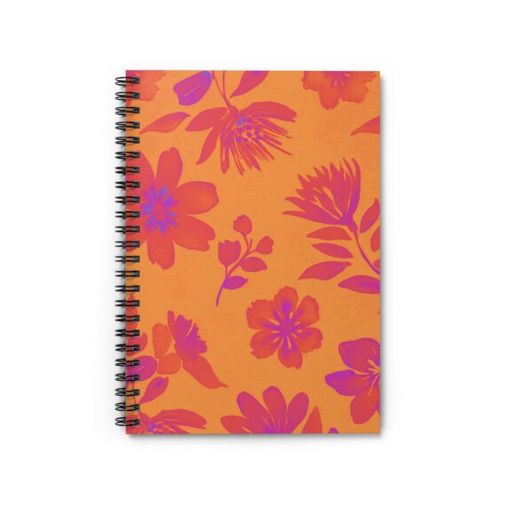 Floral Blaze Spiral Notebook: Ruled Line Journal, Art Sketchbook