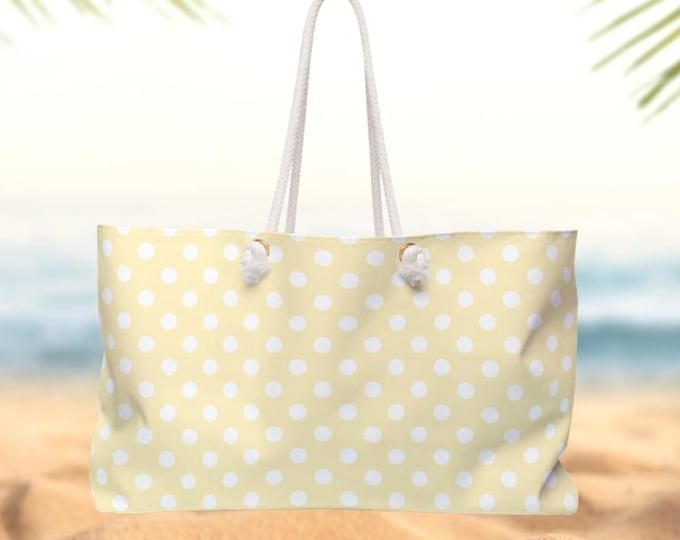 Polka Blonde Weekender Bag | Pastel Yello Travel Tote