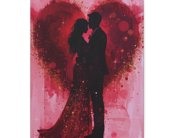 Lovers Eternal Bond Abstract Matte Canvas Wall Artwork